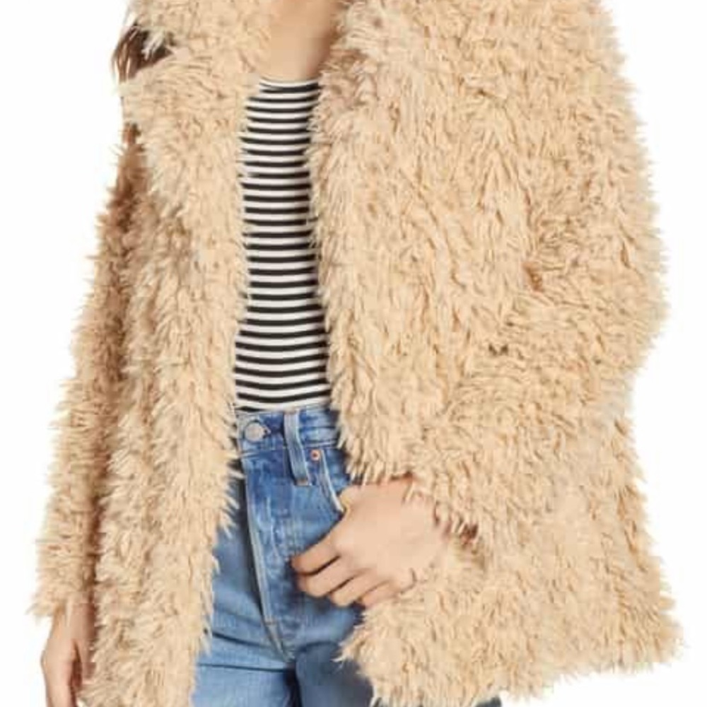 Thread + Supply tan fur jacket. Sz S. (Worn once)